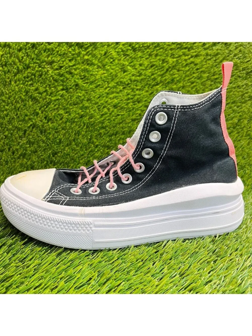 Converse CTAS Move Hi Platform Girls Size 5Y Black Pink Athletic Shoes Sneakers